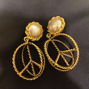 Moschino Peace symbol Vintage Earrings